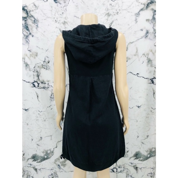 Ecru Brand Sleeveless Hoodie Half Zip Midi Dress Black - Picture 2 of 4